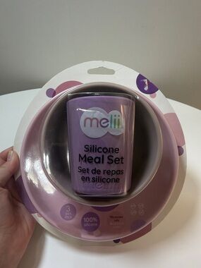 Melii Silicone Meal Set — Purple 3-Piece Dinnerware